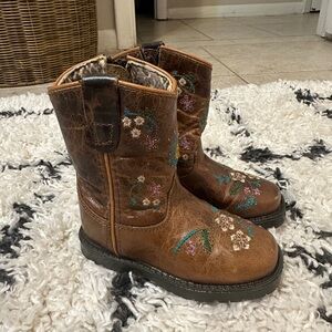Shyanne Toddler Girl Floral Leather Western Boots